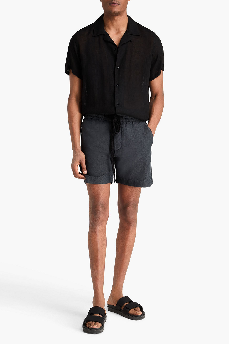  The Elder Statesman - Shorts Aus Jacquard Aus Einer Baumwoll-seidenmischung Mit Tunnelzug - Grau - Xs 