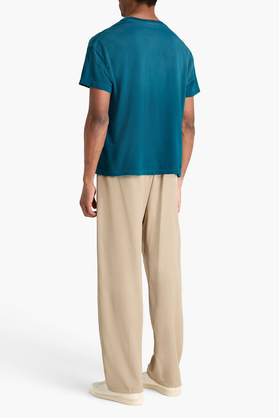  The Elder Statesman - T-shirt „pica“ Aus Einer Baumwoll-kaschmirmischung In Ausgewaschener Optik - Blau - M 