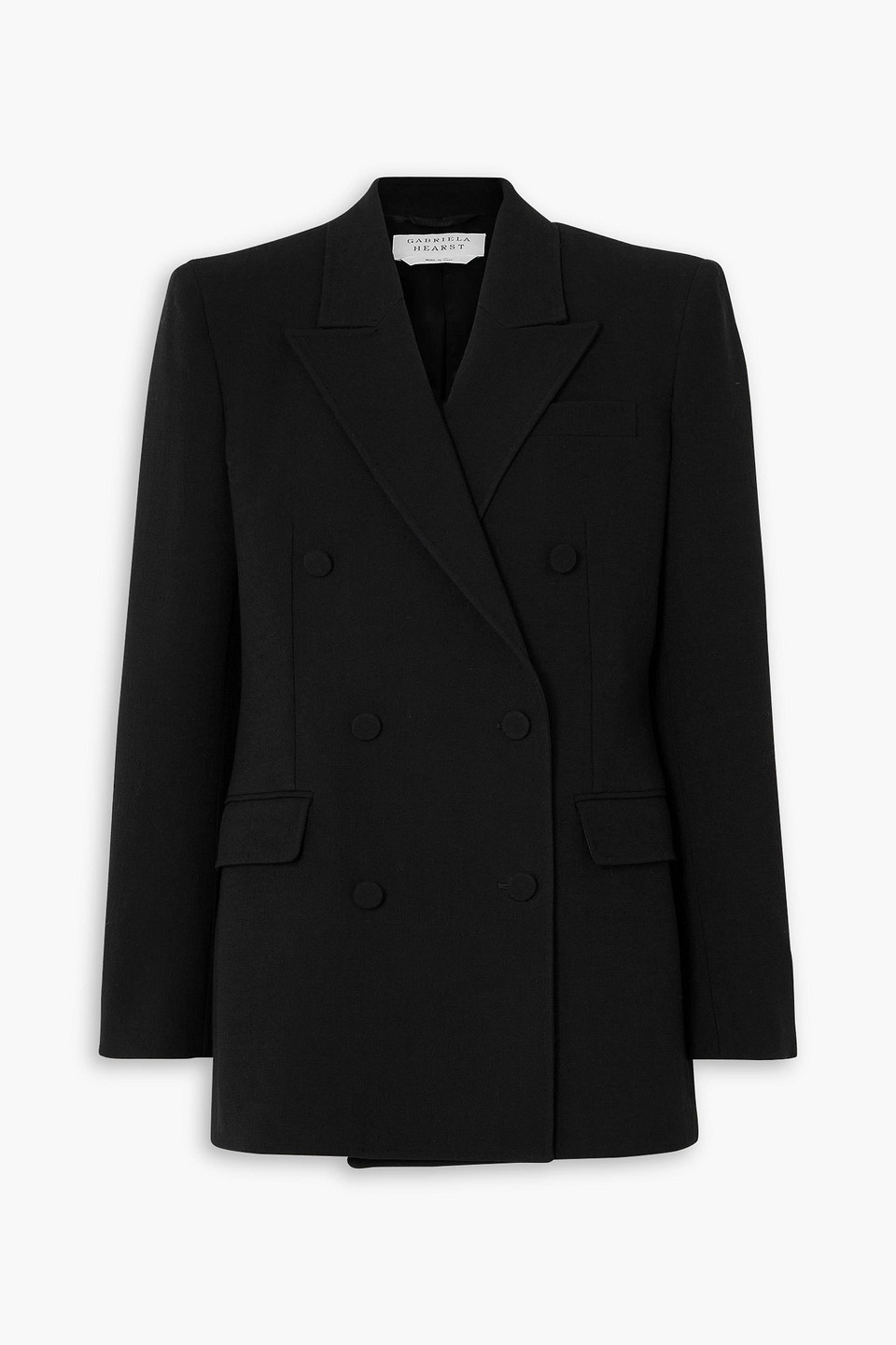 Gabriela Hearst Gavin Double-breasted Wool-crepe Blazer In Black