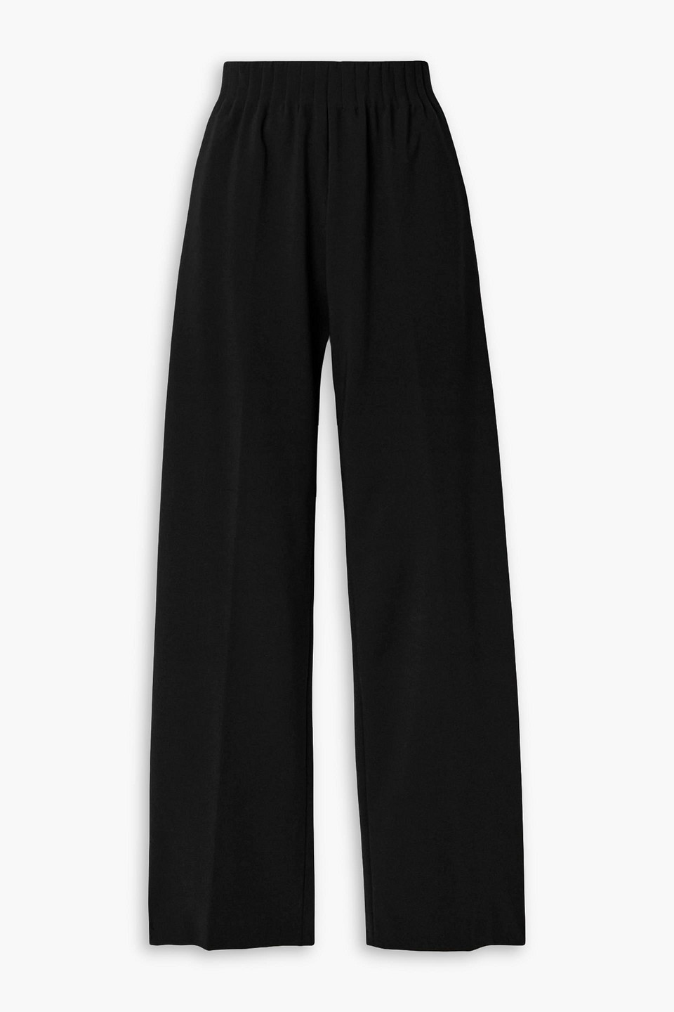 Fforme Maud Wool-blend Crepe Wide-leg Pants In Black