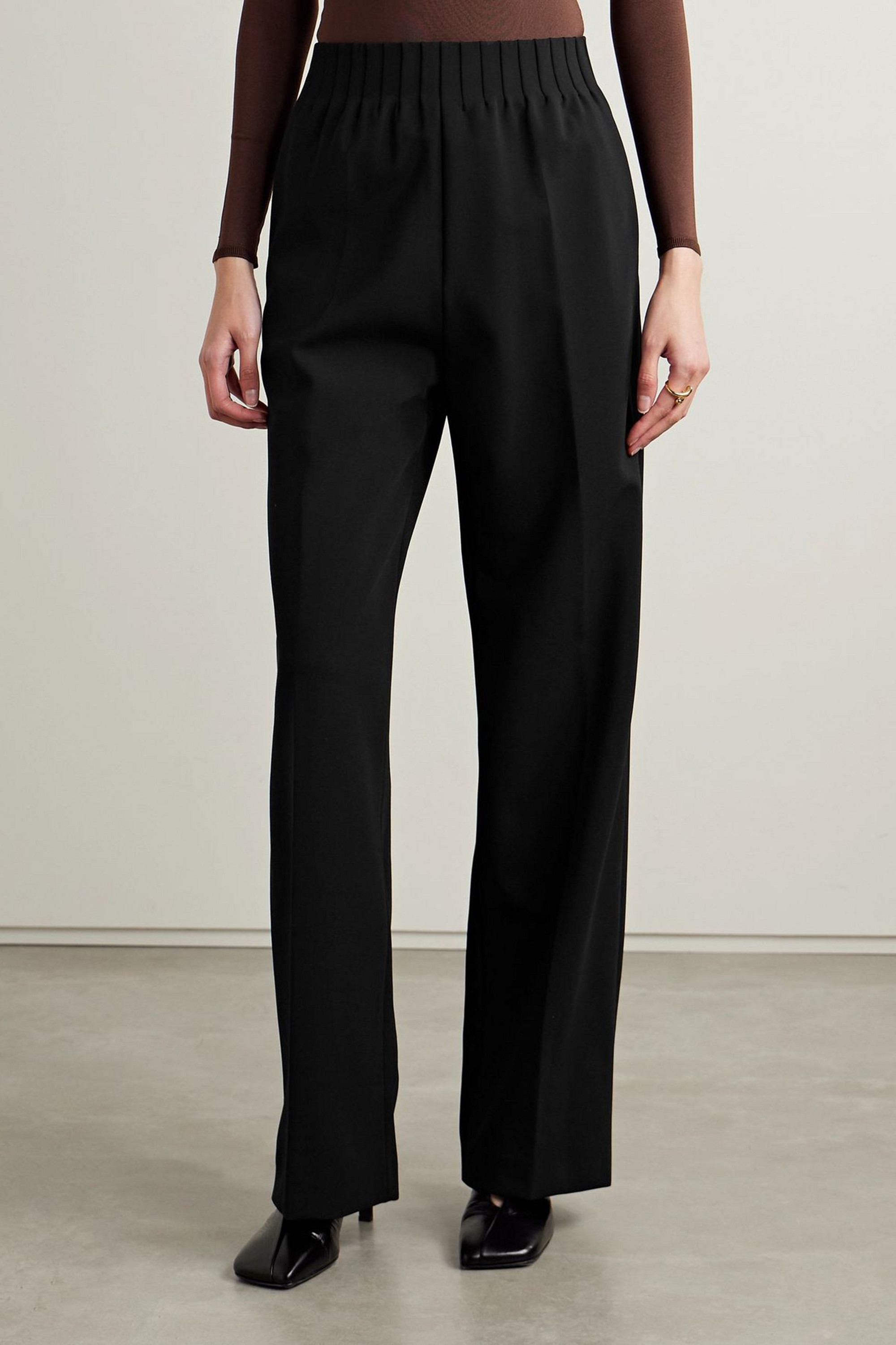 Fforme Maud wool-blend crepe wide-leg pants
