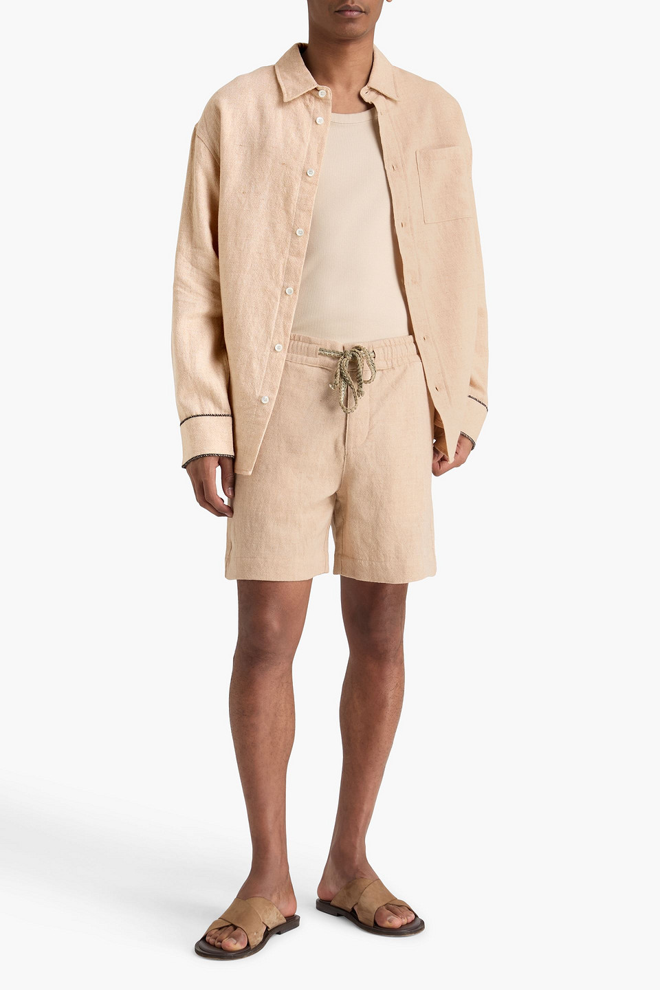  The Elder Statesman - Shorts Aus Jacquard Aus Einer Leinen-, Woll-, Seiden-kaschmirmischung Mit Tunnelzug - Neutral - 32 