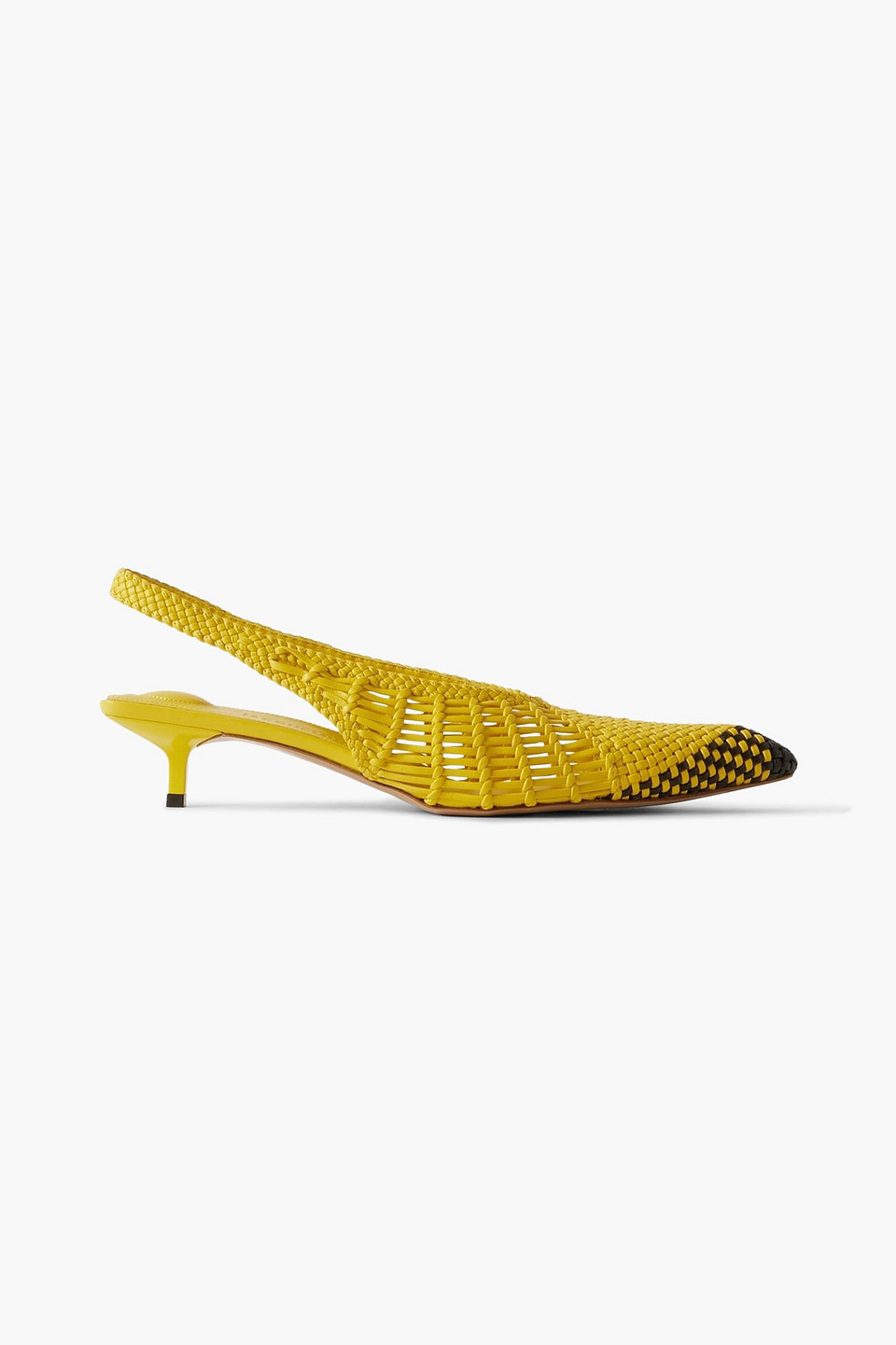 Jacquemus Cubisto Banane Leather Slingback Pumps In Yellow