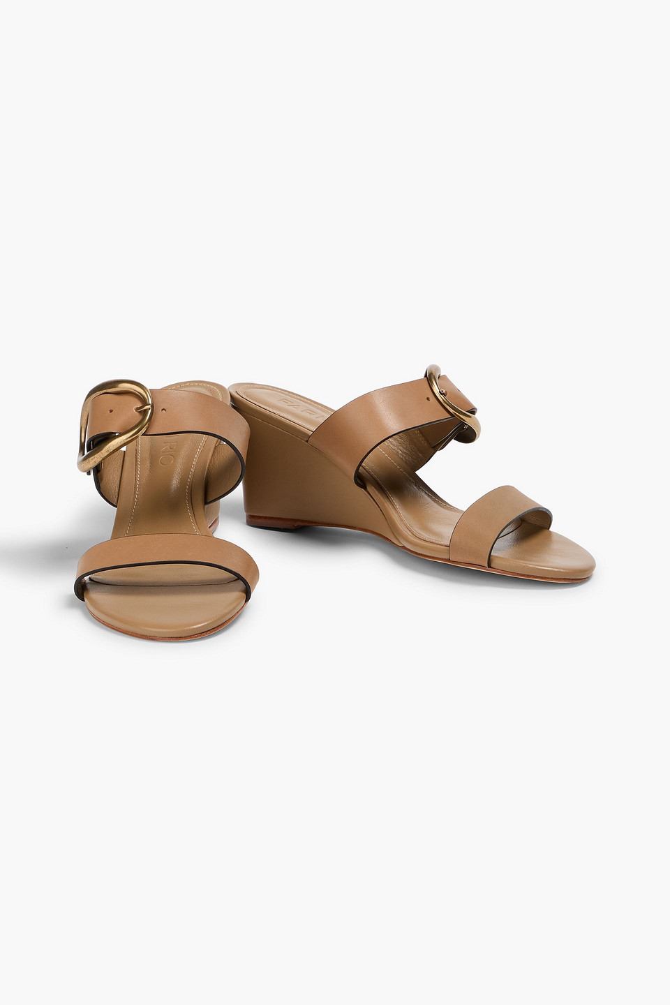  Farm Rio - Leather Wedge Mules - Neutral - Us 6.5 