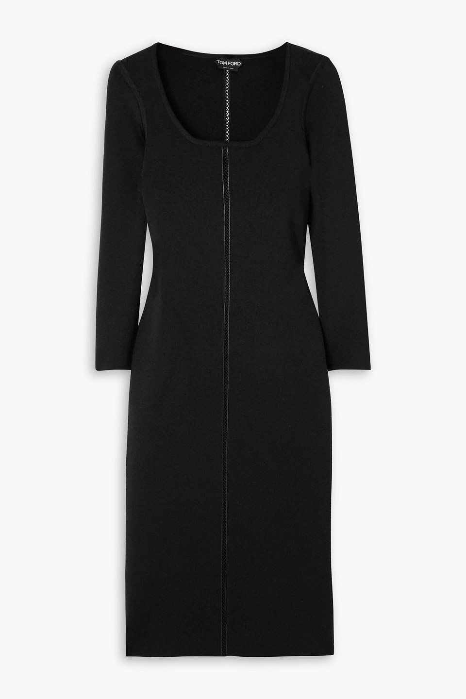 tom ford - knitted midi dress - black - s