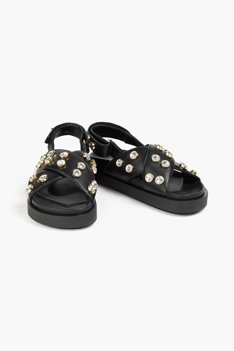  Maje - Embellished Leather Slingback Sandals - Black - Eu 36 