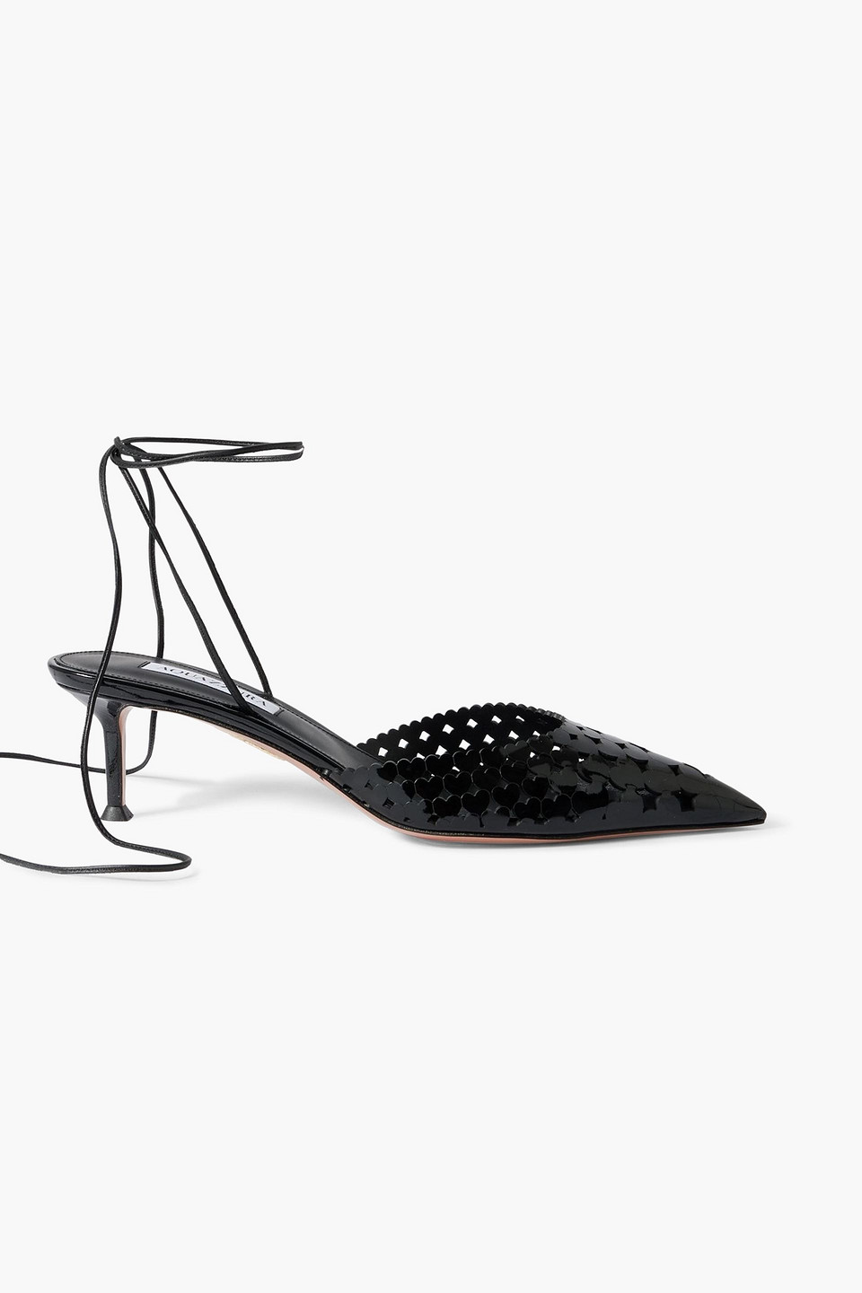 Aquazzura Amourose 50 Cutout Patent-leather Pumps In Black
