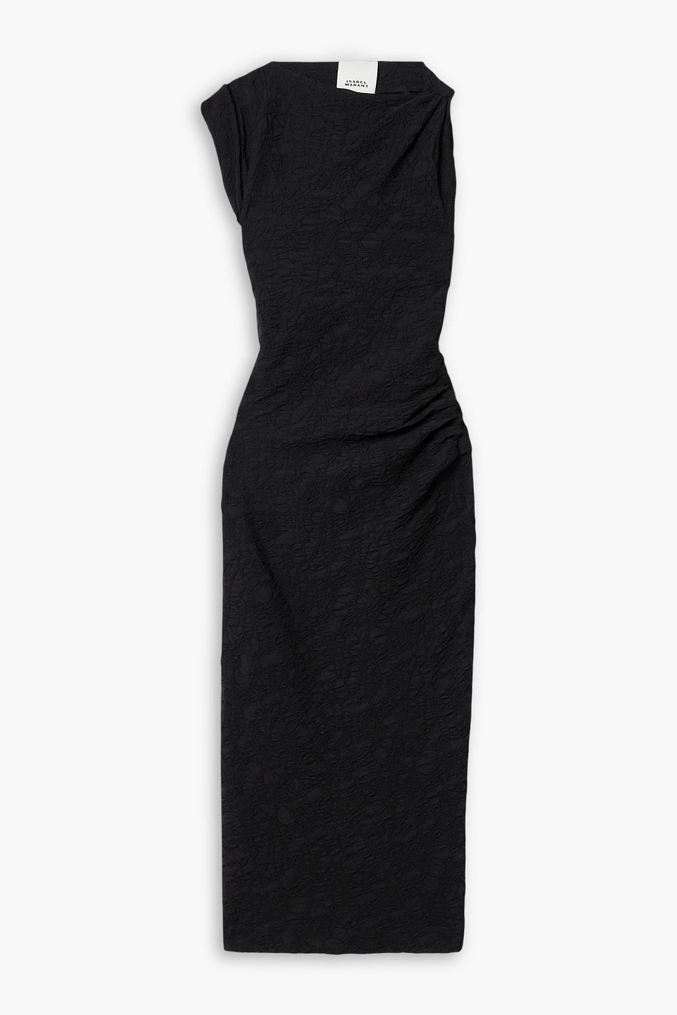 Isabel Marant Franzy Asymmetric Cotton-blend Jacquard Maxi Dress In Black