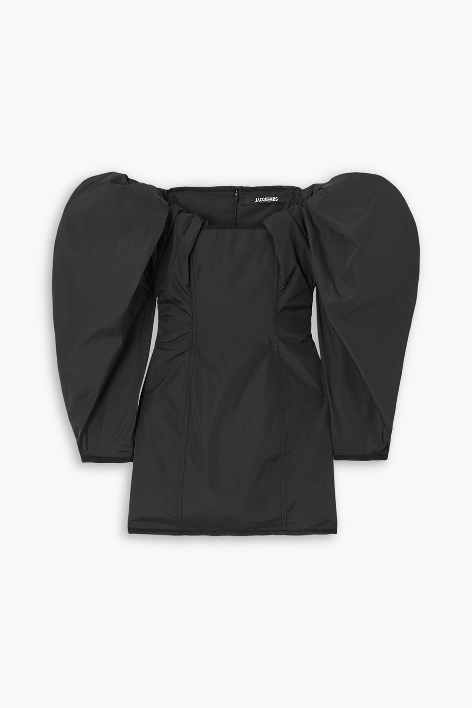 jacquemus - off-the-shoulder taffeta mini dress - black - fr 32