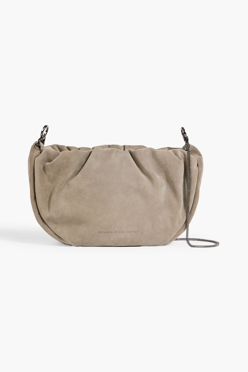 brunello cucinelli - suede shoulder bag - neutral - onesize
