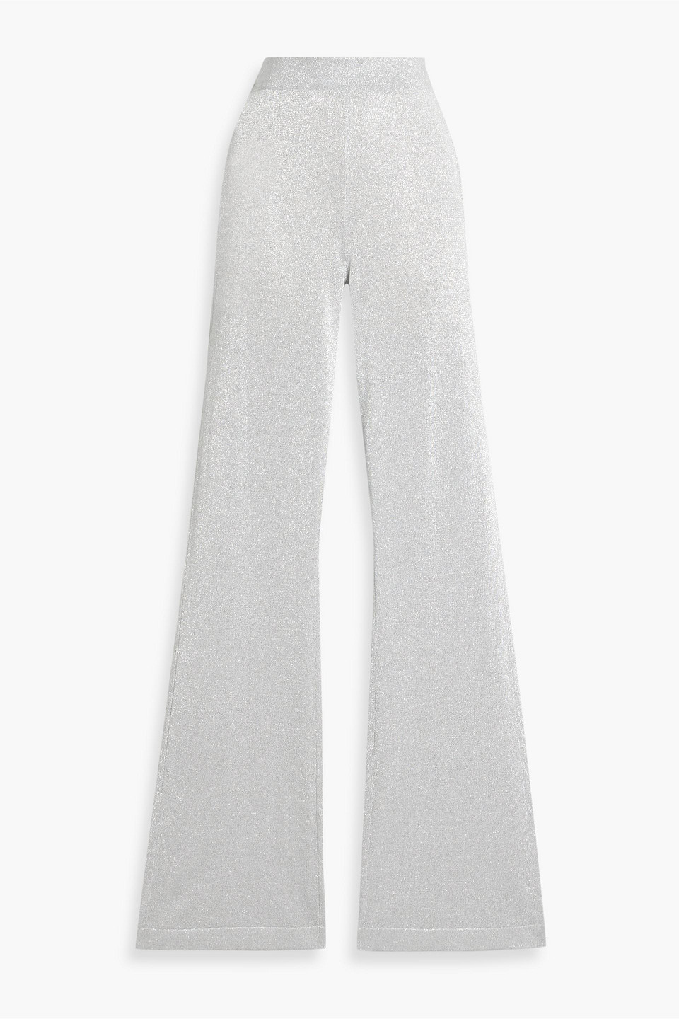 Missoni Crochet-knit Cotton-blend Flared Pants In Gray