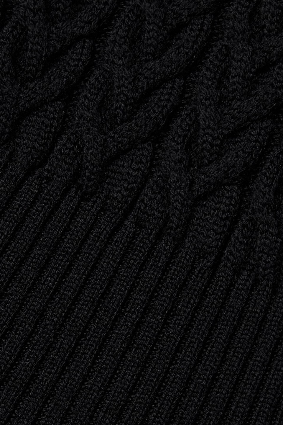 Max Mara Shell-paneled Cable-knit Wool-blend Sweater In Black