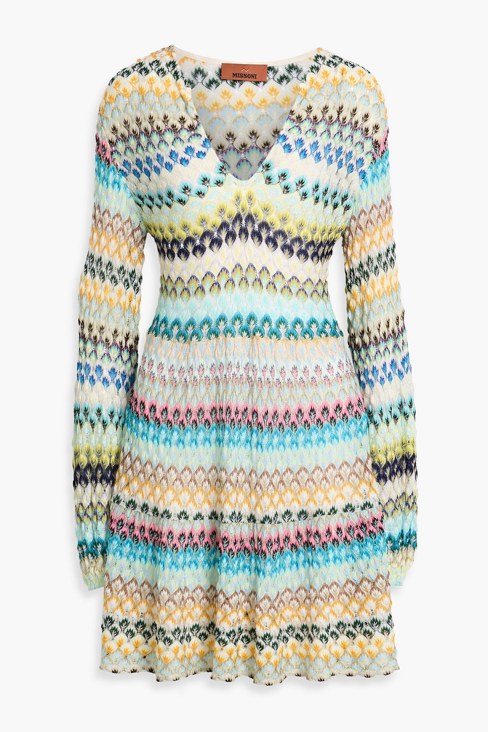 Missoni Crochet-knit Mini Dress In Multi