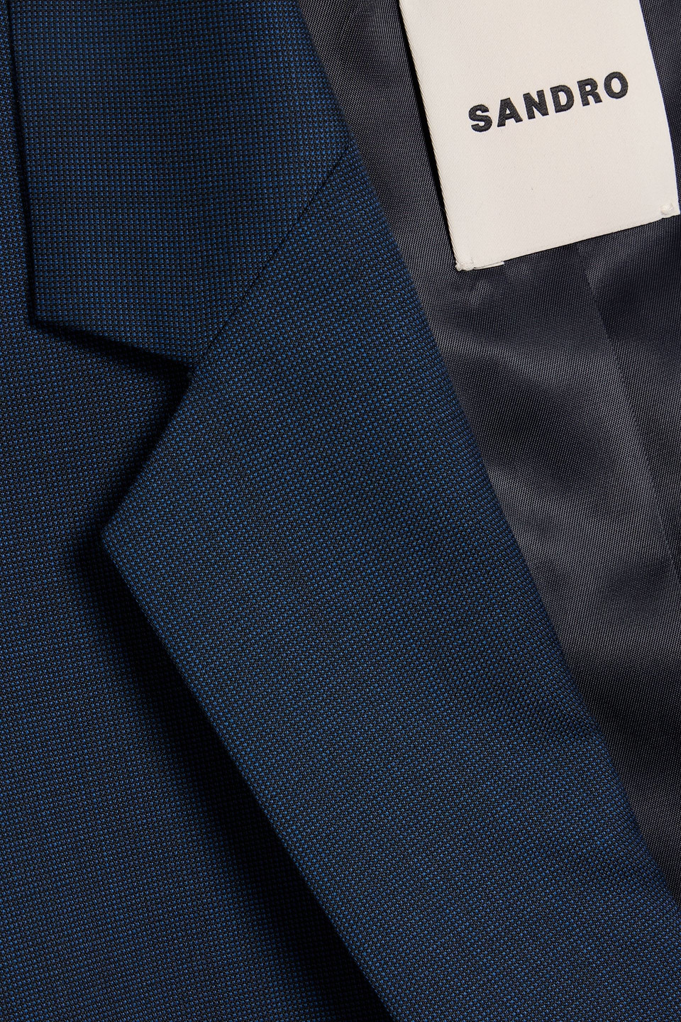 Sandro Wool-tweed Blazer In Blue