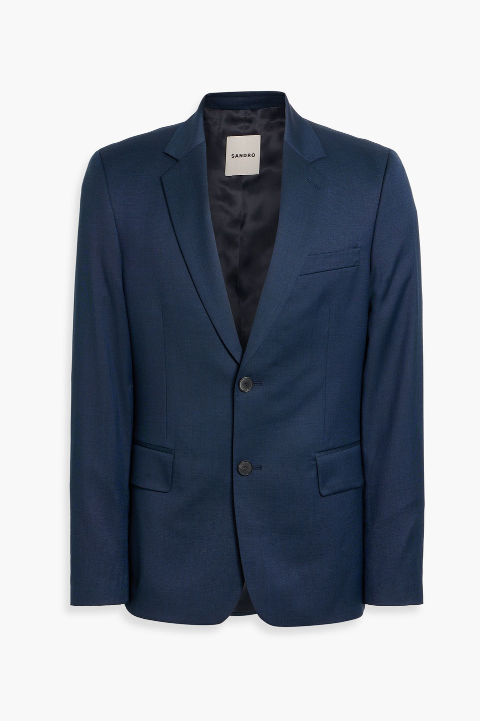 Sandro Wool-tweed Blazer In Blue