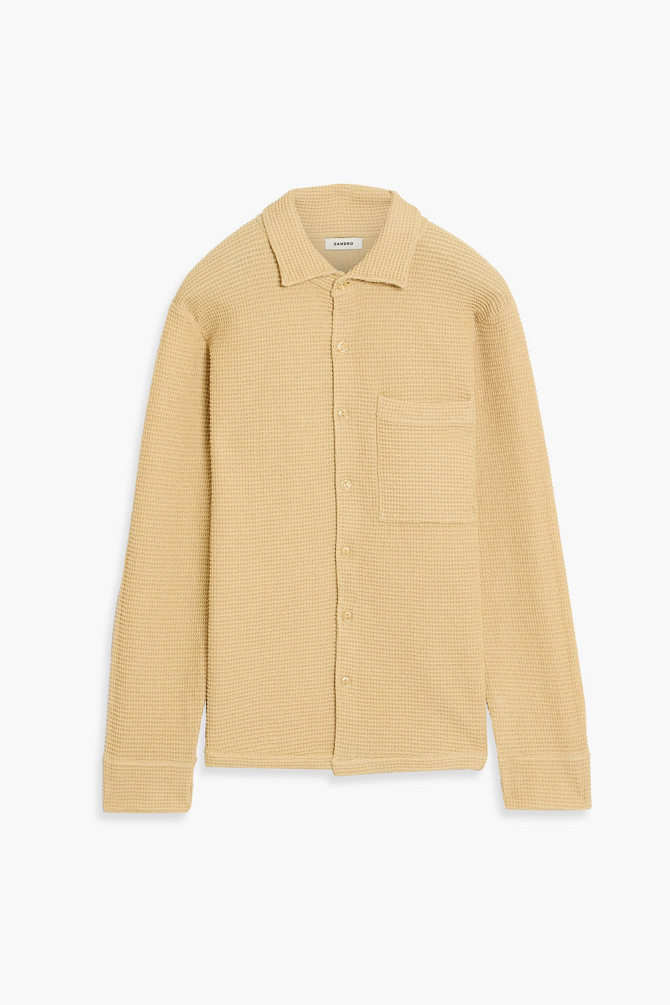 Sandro Waffle-knit Shirt In Brown