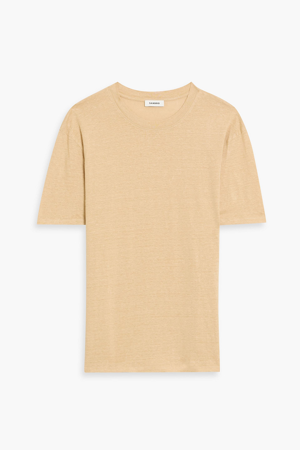Sandro Linen-jersey T-shirt In Neutral