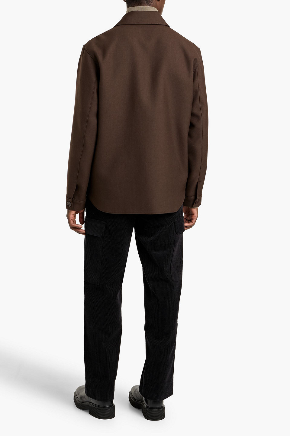 Sandro Twill Overshirt In Brown