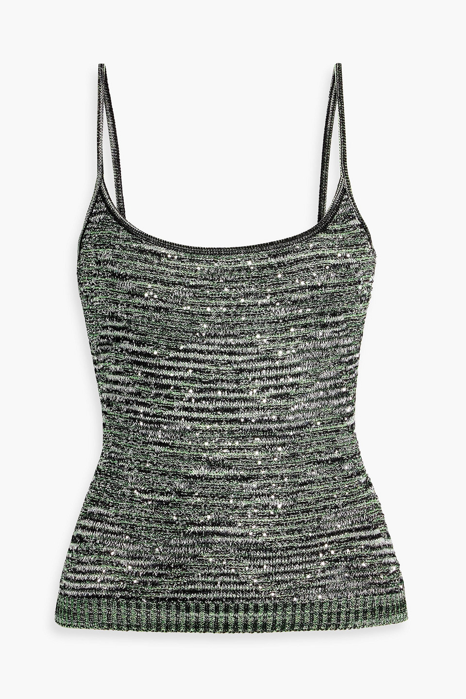 Missoni Sequin-embellished Metallic Crochet-knit Camisole In Black