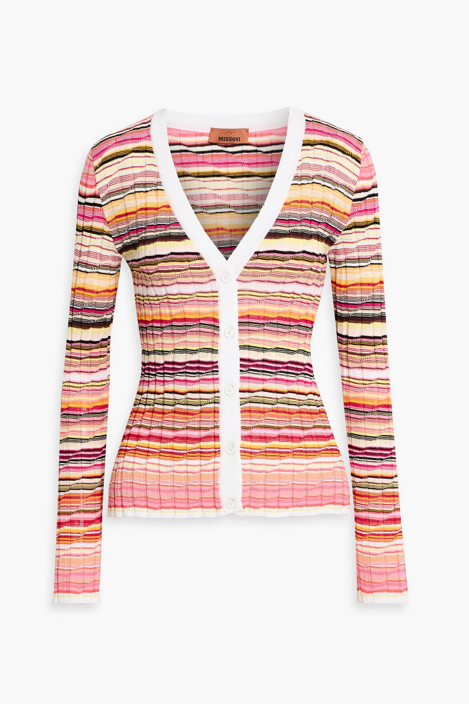 missoni - space-dyed ribbed cotton-blend cardigan - pink - it 38