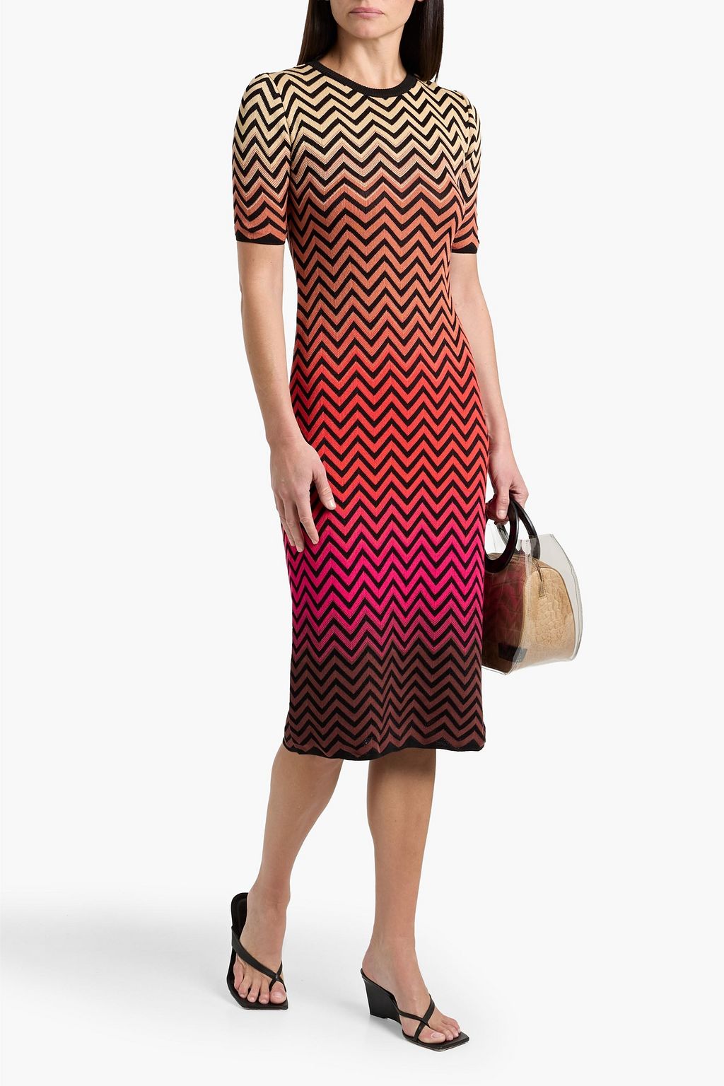 Missoni - Dgrad chevron motif midi dress, Women, Multicoloured, Size: 42 Missoni - Dgrad chevron motif midi dress, Women, Multicoloured, Size: 42