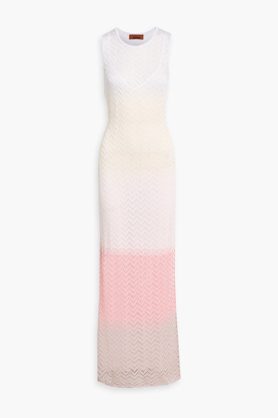 Missoni Space-dyed Crochet-knit Maxi Dress In Pink