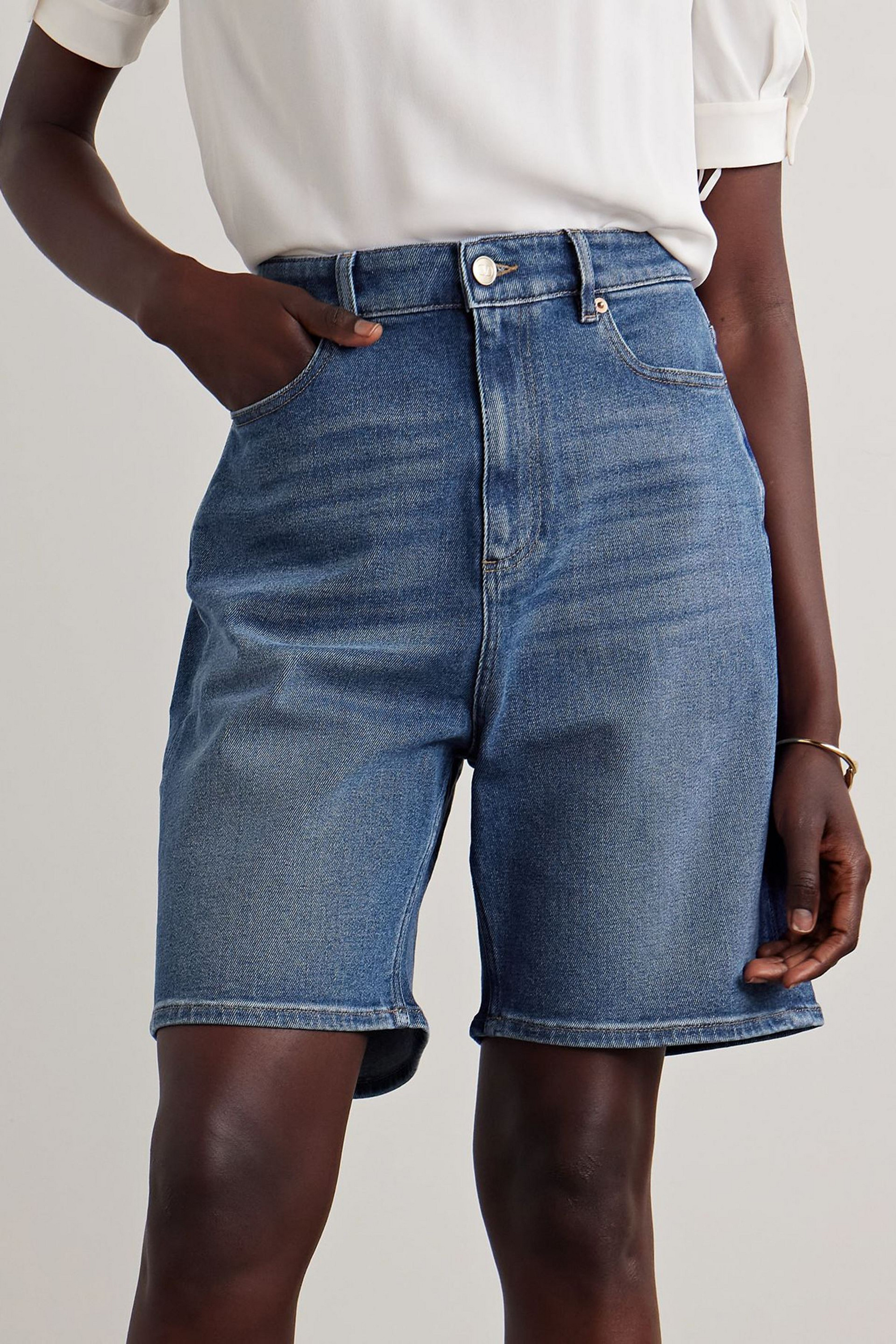 Valentino Garavani Embellished denim shorts