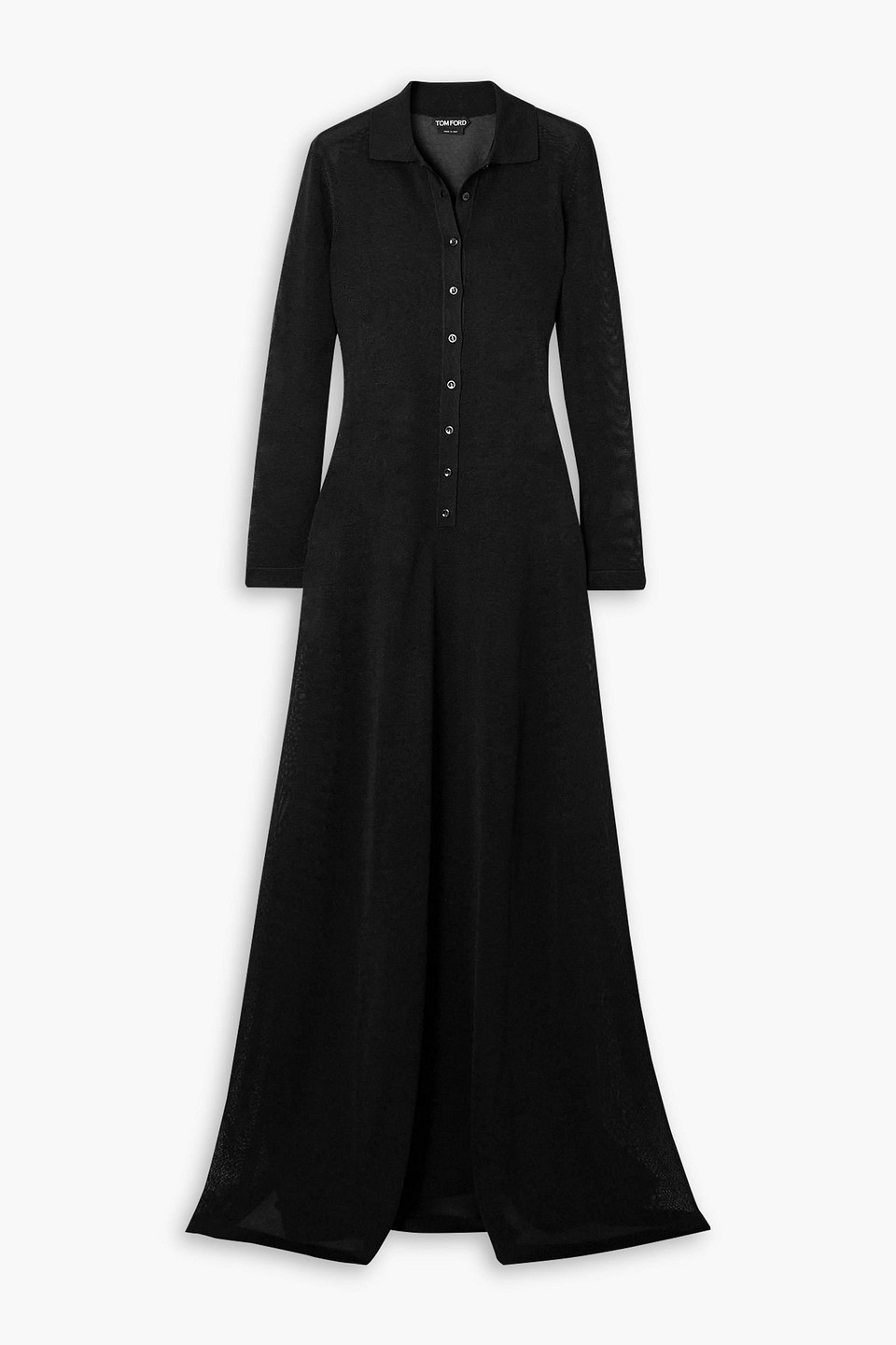tom ford - knitted maxi dress - black - xs