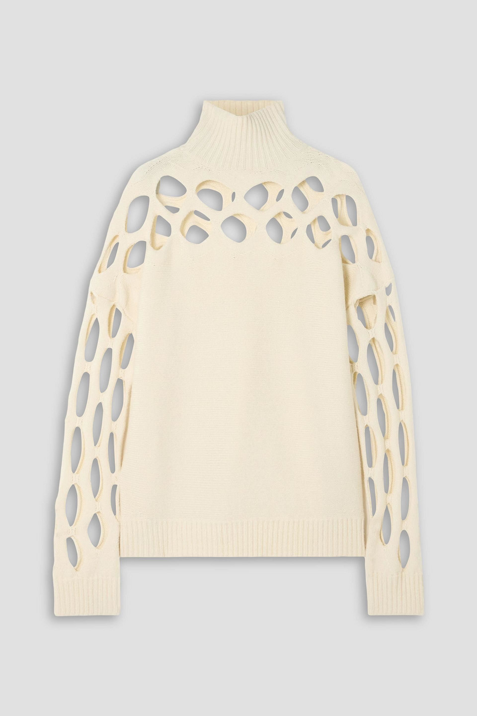 Diotima Albion Cutout Wool-blend Turtleneck Sweater In White