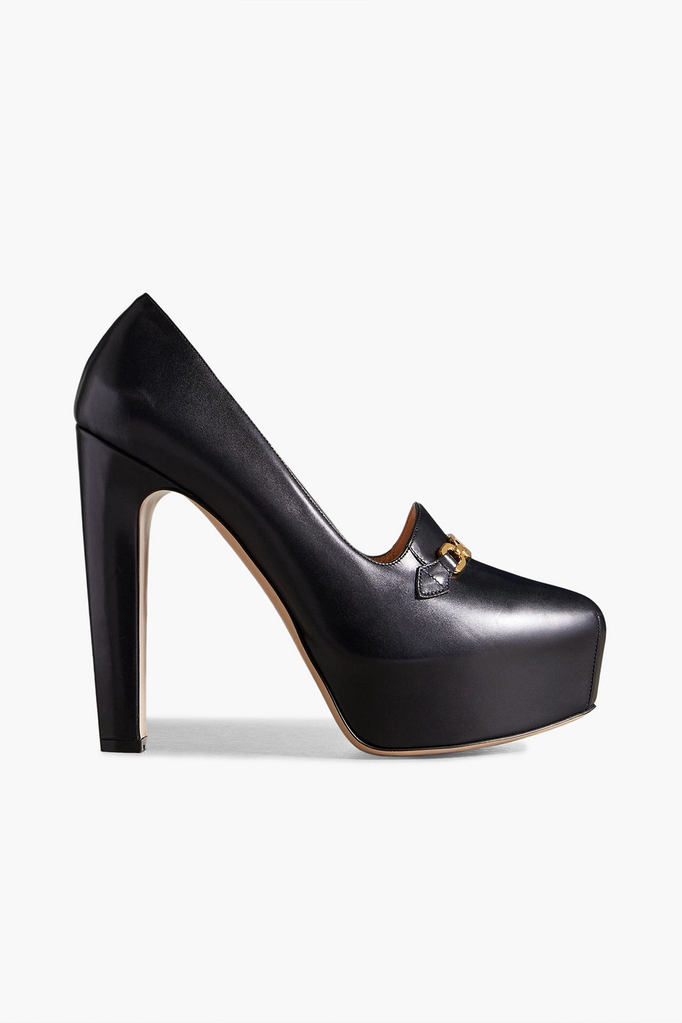 Tom Ford 135mm Whitney Shiny Croc-embossed Leather Platform Pumps In Black