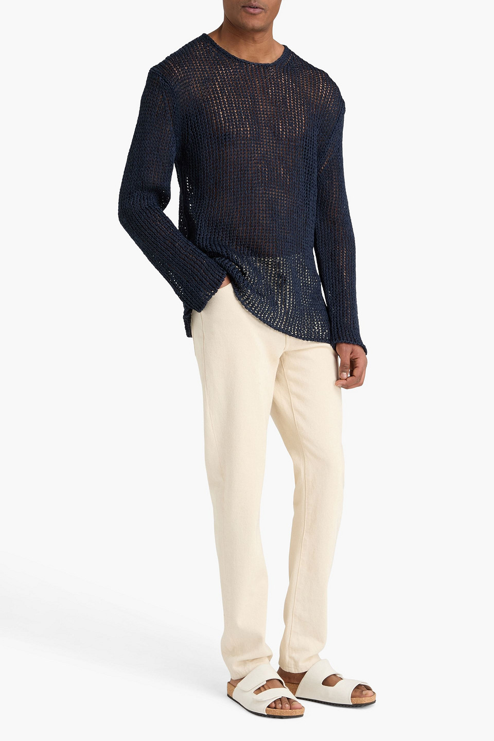  Jil Sander - Pullover Aus Baumwolle In Lochstrick - Blau - It 46 