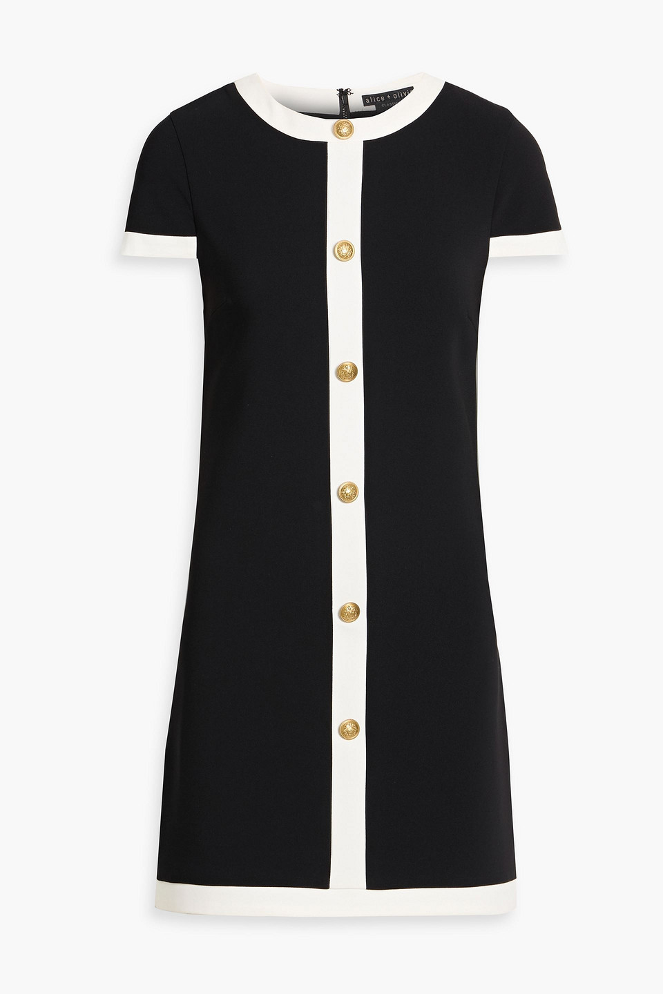 alice olivia - crepe mini dress - black - us 6