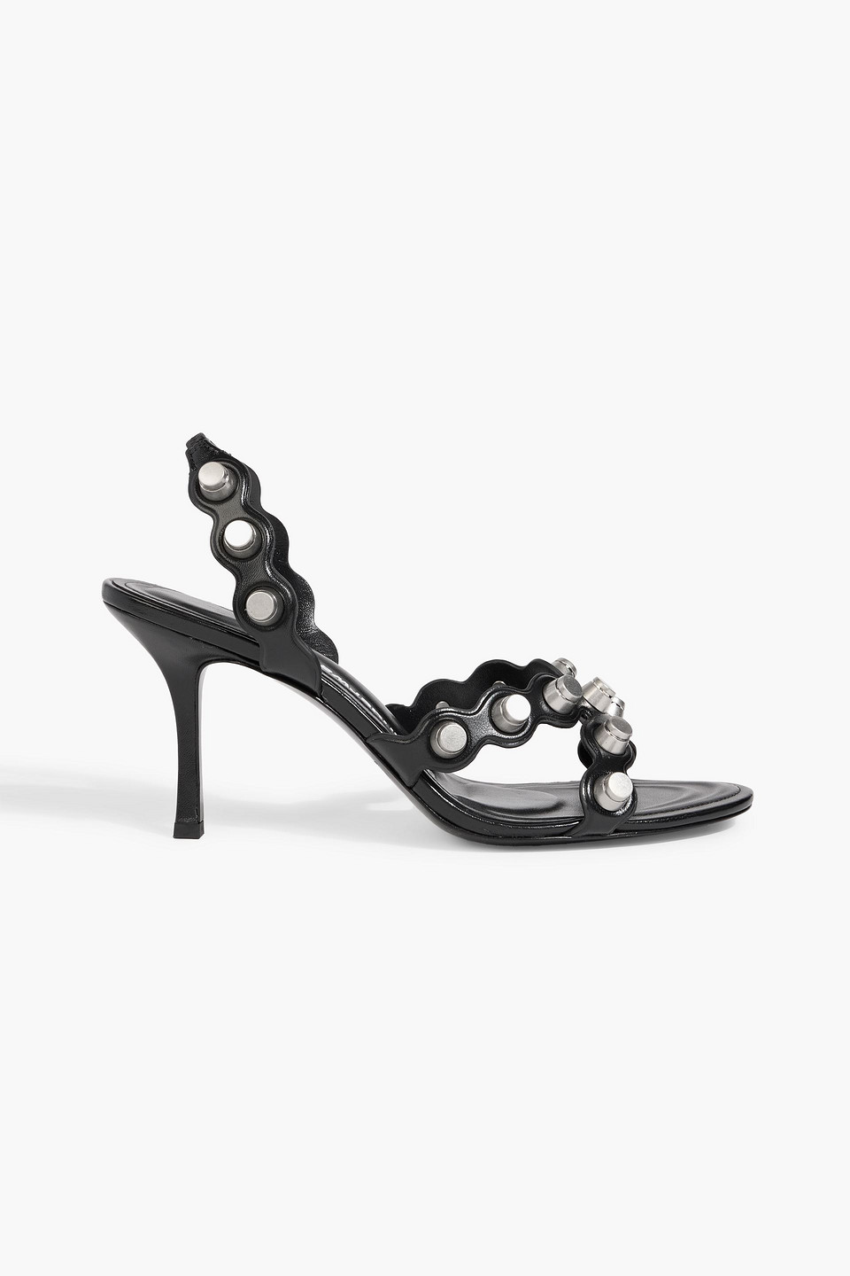Alexander Wang Riot 85 Embellished Leather Slingback Sandals In Black