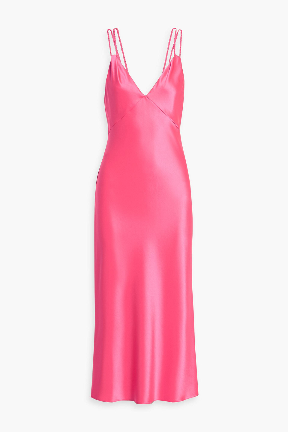 alice olivia - kiro satin midi dress - pink - us 0