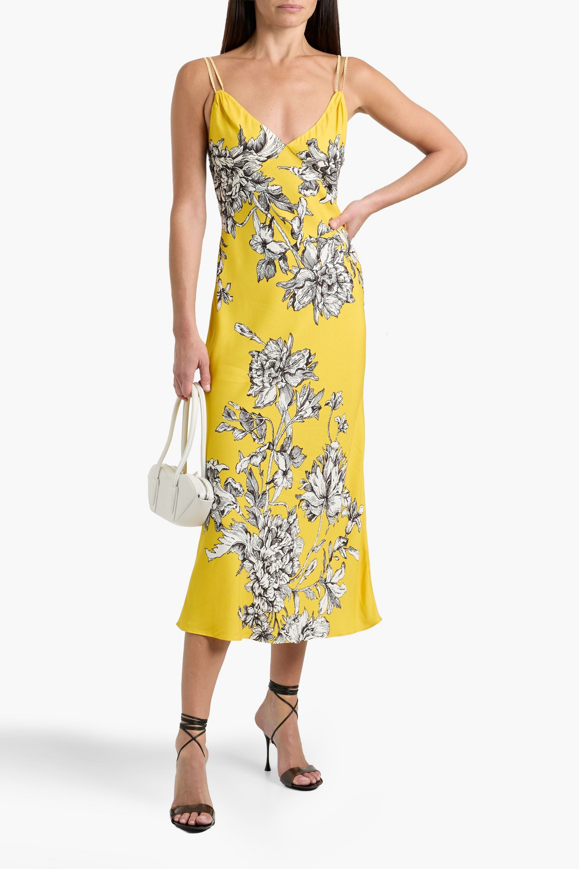 alice + olivia Kiro floral-print crepe midi dress
