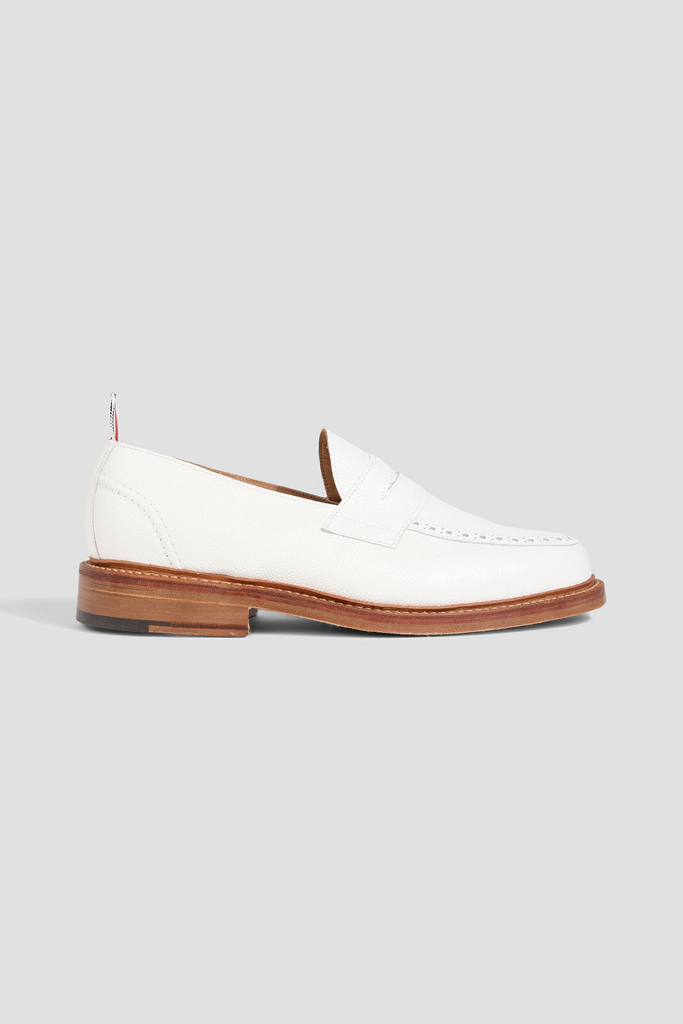 thom browne - leather penny loafers - white - us 7