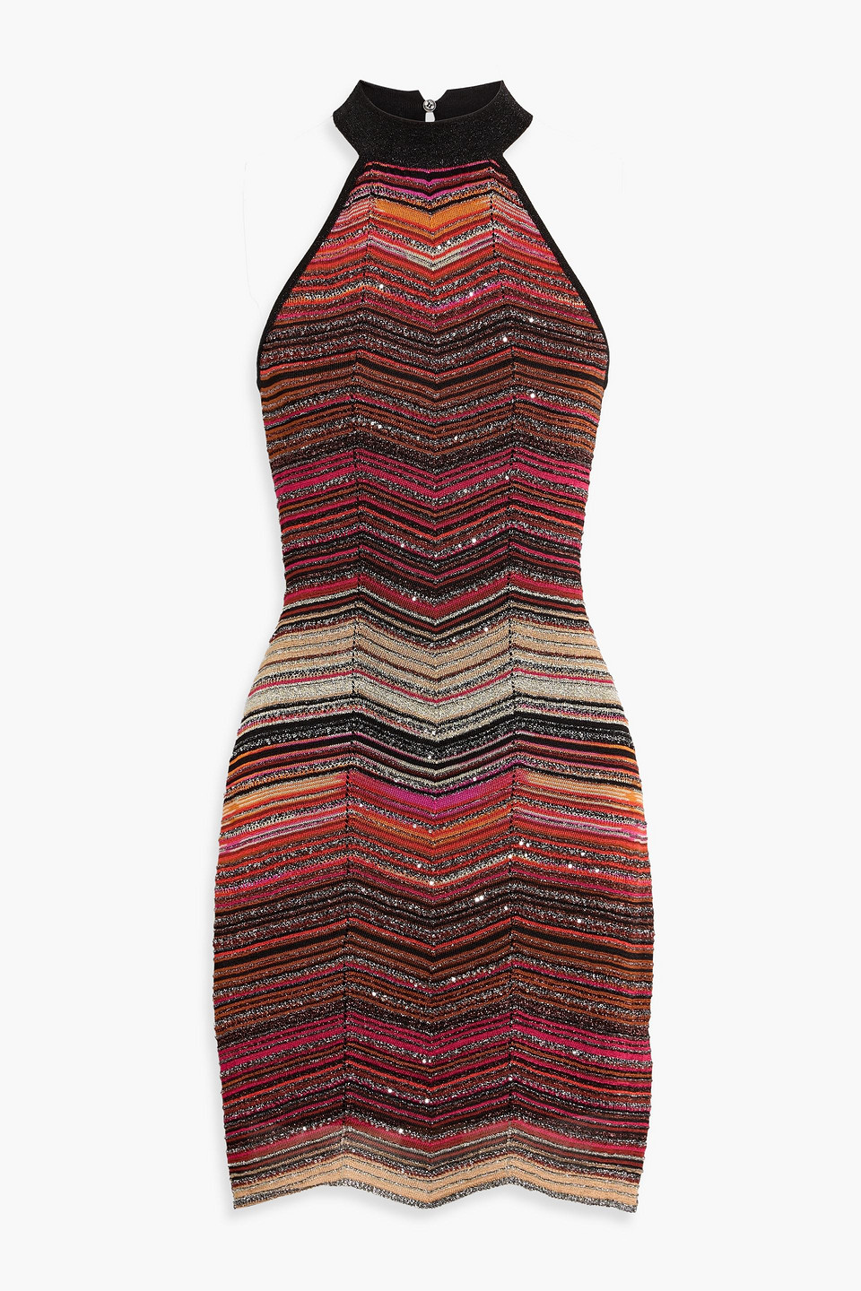 Missoni Metallic Crochet-knit Mini Dress In Blue