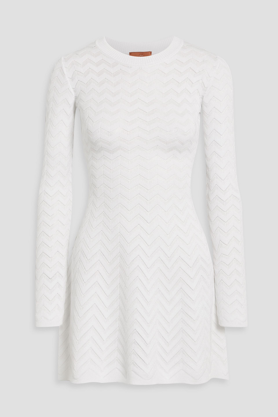 Missoni Crochet-knit Cotton-blend Mini Dress In White