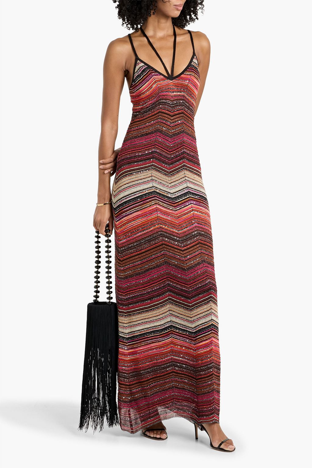 MISSONI Sequin-embellished crochet-knit halterneck maxi dress | THE OUTNET