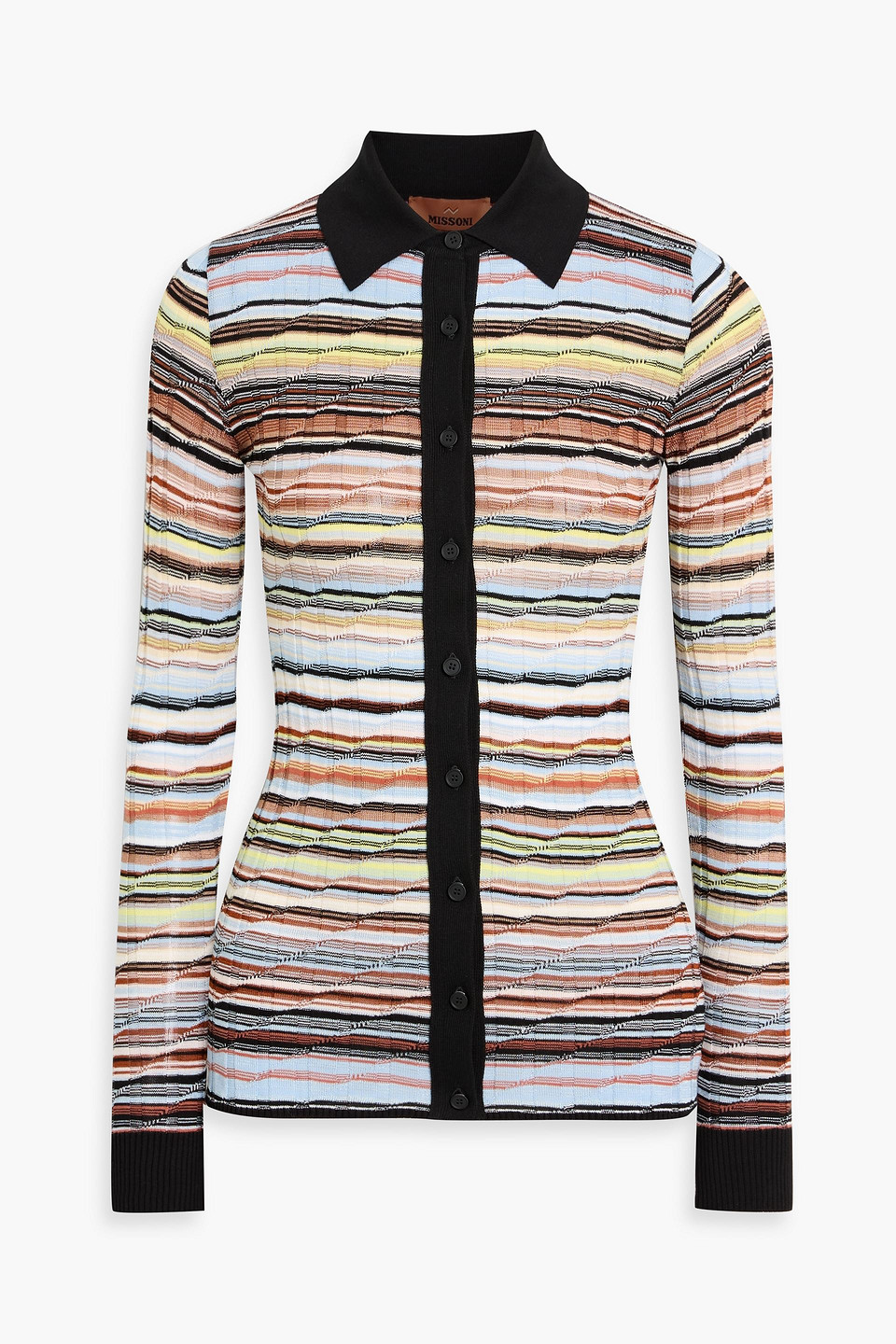 Missoni Space-dyed Ribbed Cotton-blend Shirt In Multi