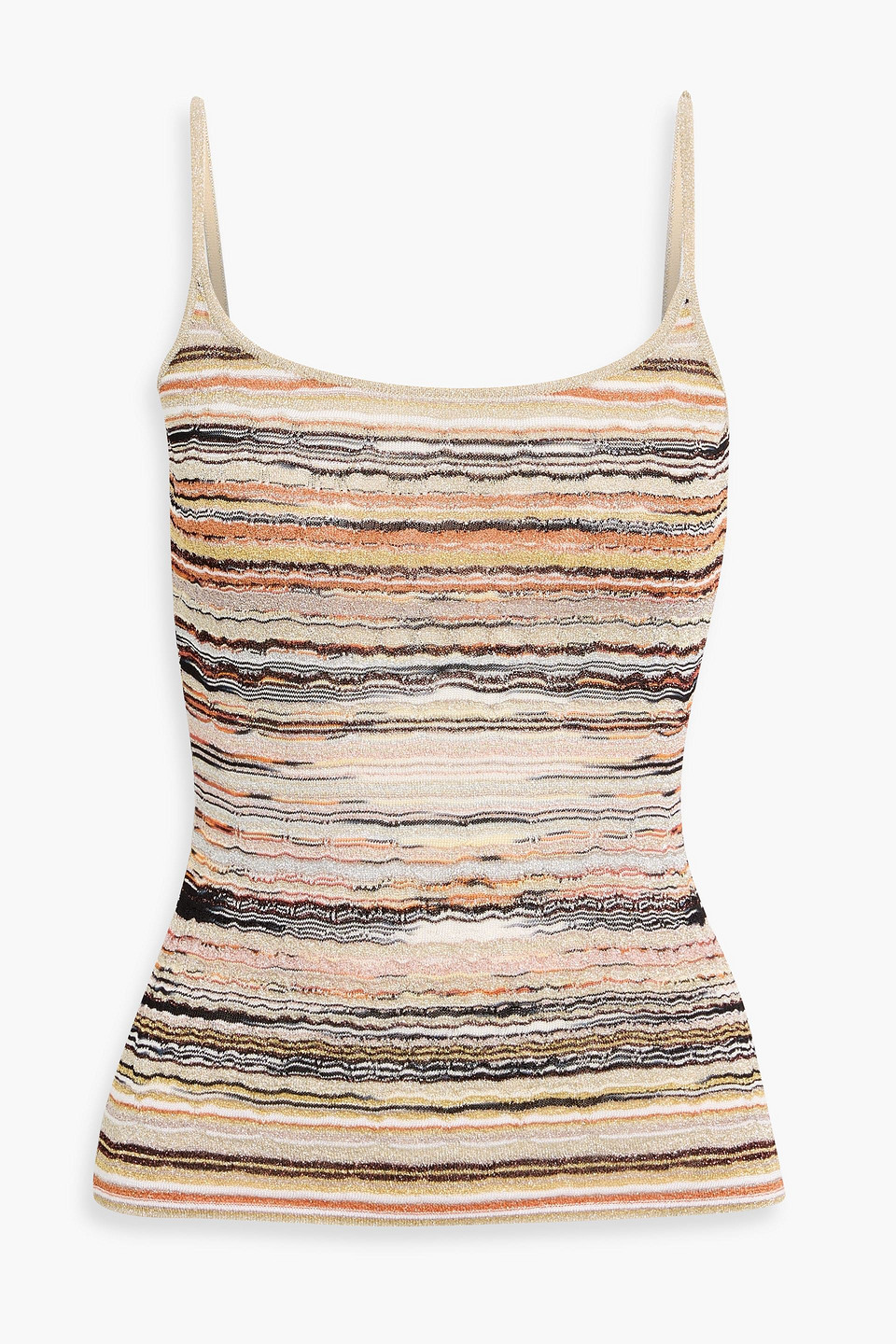 missoni - metallic space-dyed crochet-knit camisole - orange - it 40
