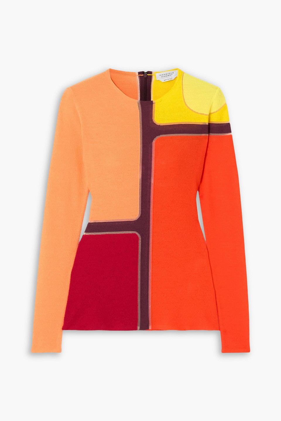 gabriela hearst - atreus paneled color-block wool-blend sweater - multicolor - xs