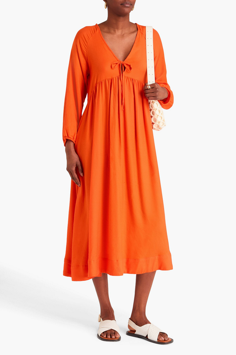  Casa Raki - Midikleid „elda“ Aus Baumwolle - Orange - S 