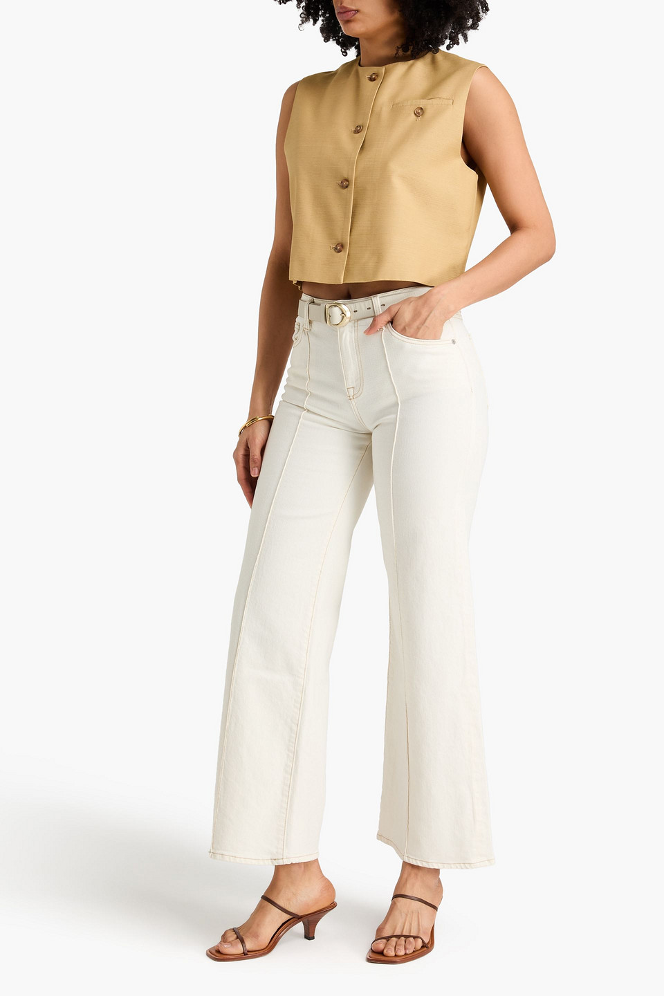  Simkhai - Hoch Sitzende Jeans „miles“ Mit Weitem Bein - Weiß - 27 