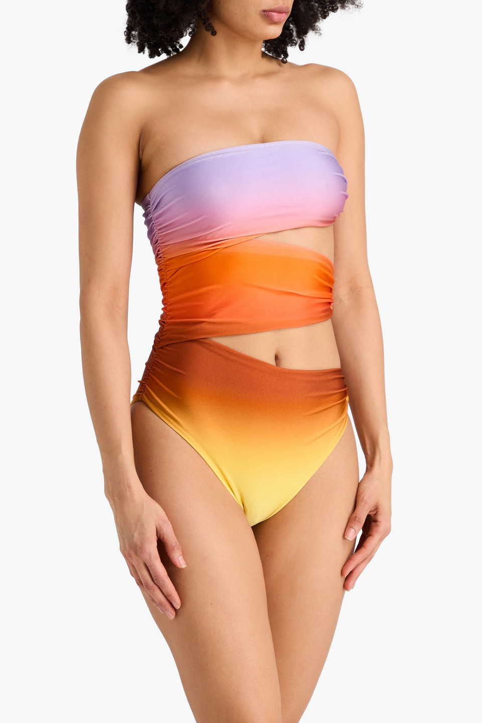  Simkhai - Bedruckter Bandeau-badeanzug Mit Cut-outs - Bunt - S 