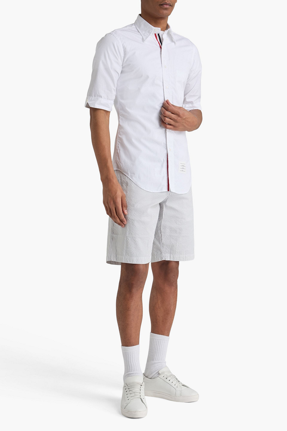  Thom Browne - Hemd Aus Baumwollpopeline - Weiß - 4 