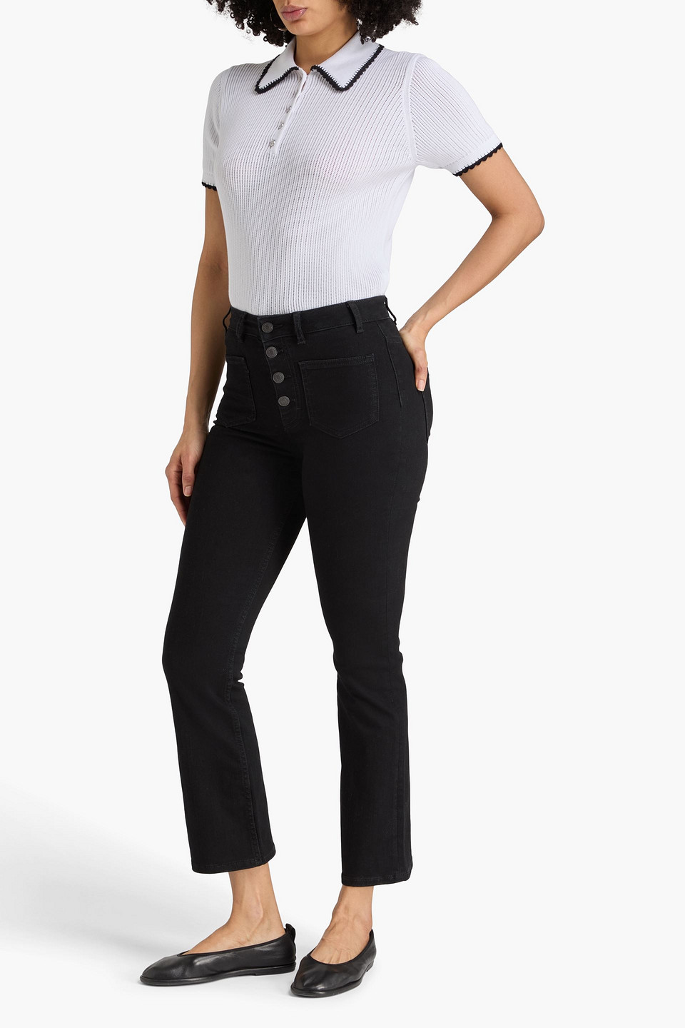  Maje - Halbhohe Schlagjeans - Schwarz - Fr 38 