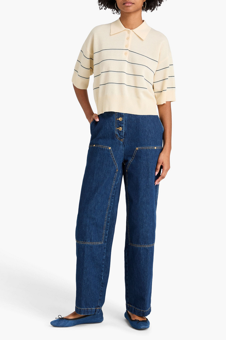  Sandro - Hoch Sitzende Karottenjeans - Blau - Fr 34 