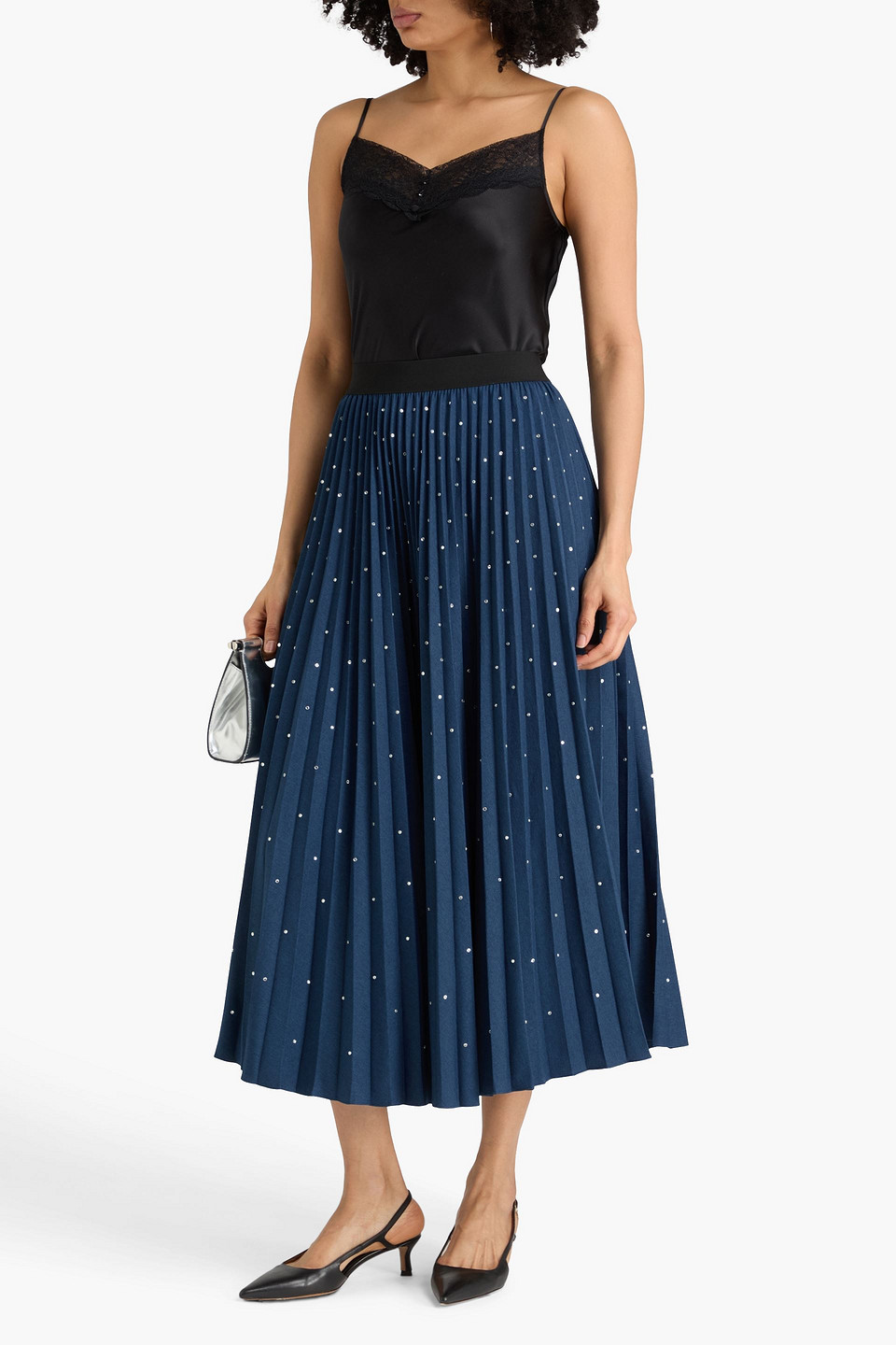 Maje - Top Aus Satin Mit Spitzeneinsätzen - Schwarz - 4 