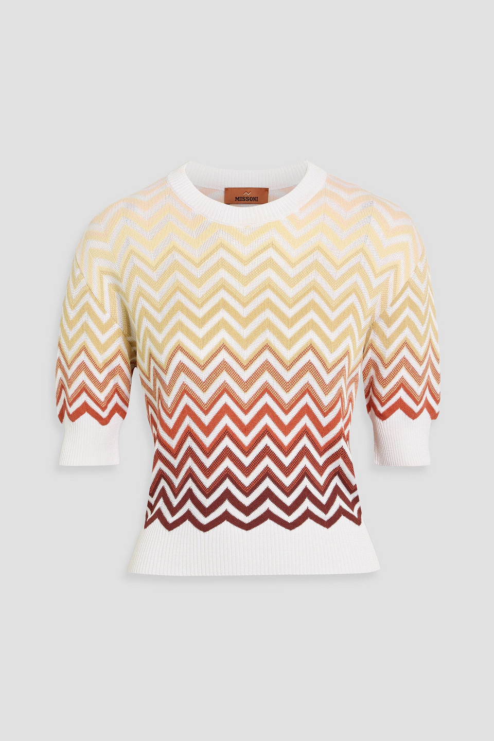Missoni Crochet-knit Cotton-blend Top In Gray
